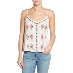 Hinge Small Cami Top Boho Ivory Embroidered Camiso